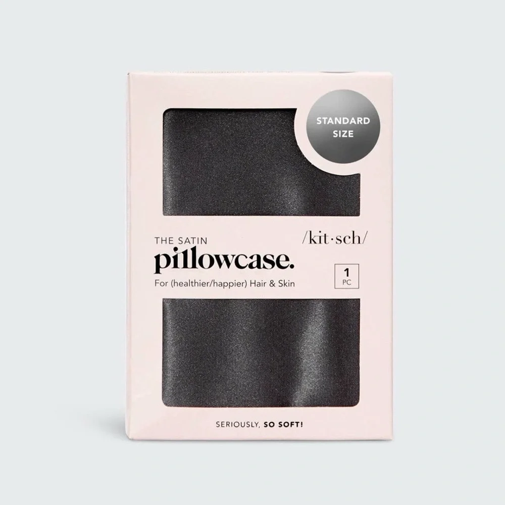 1 Kitsch Satin Pillowcase - Sleek Gray